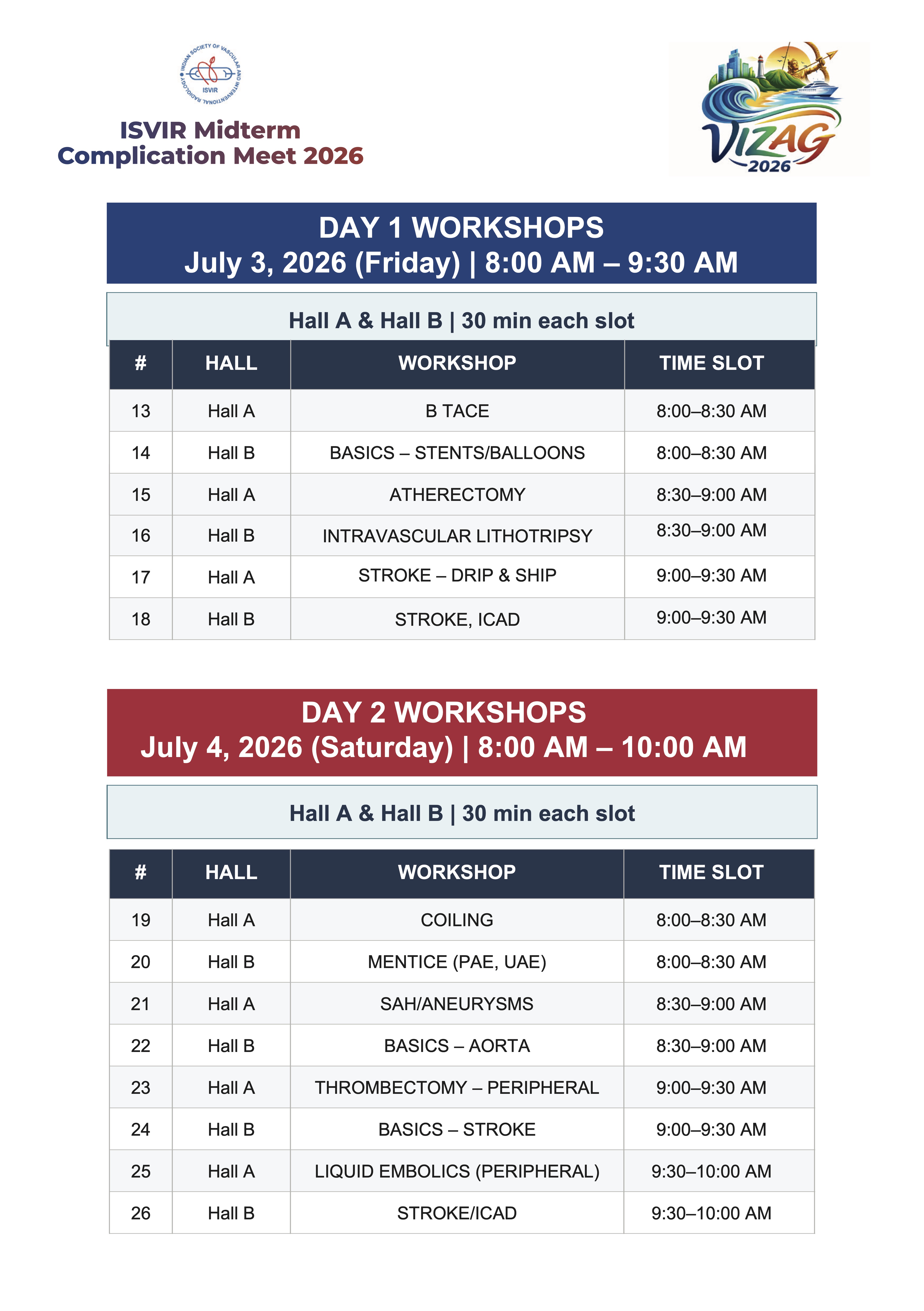 ISVIR Workshop Schedule Page 2